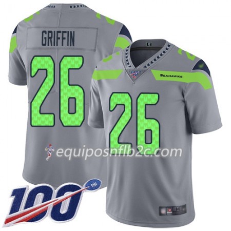Camiseta Hombre NFL Seattle Seahawks Shaquem Griffin 26 Nike Gris 100th